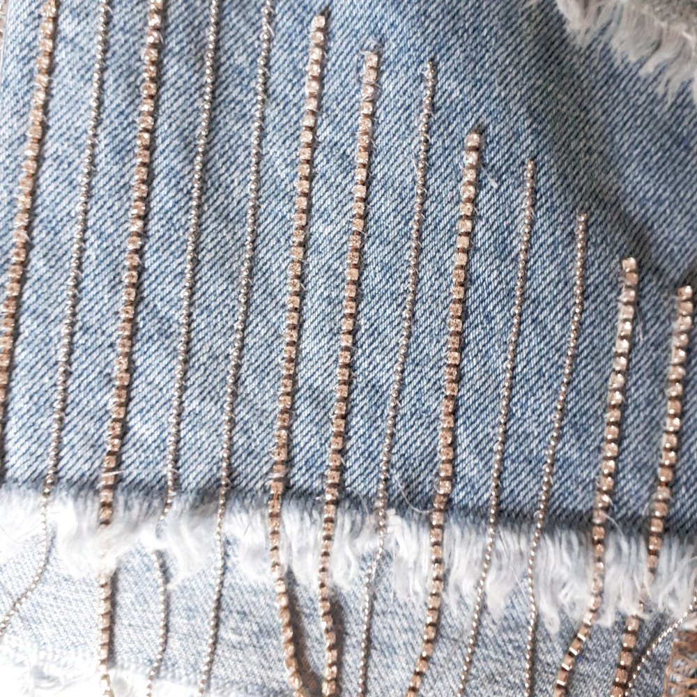 Zara light wash distressed "sparkle" denim, 4 - Picture 8 of 9